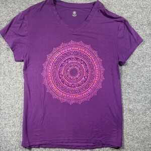 Gaiam Men's Small Purple V Neck‎ T Shirt Yoga Outdoor Pilates